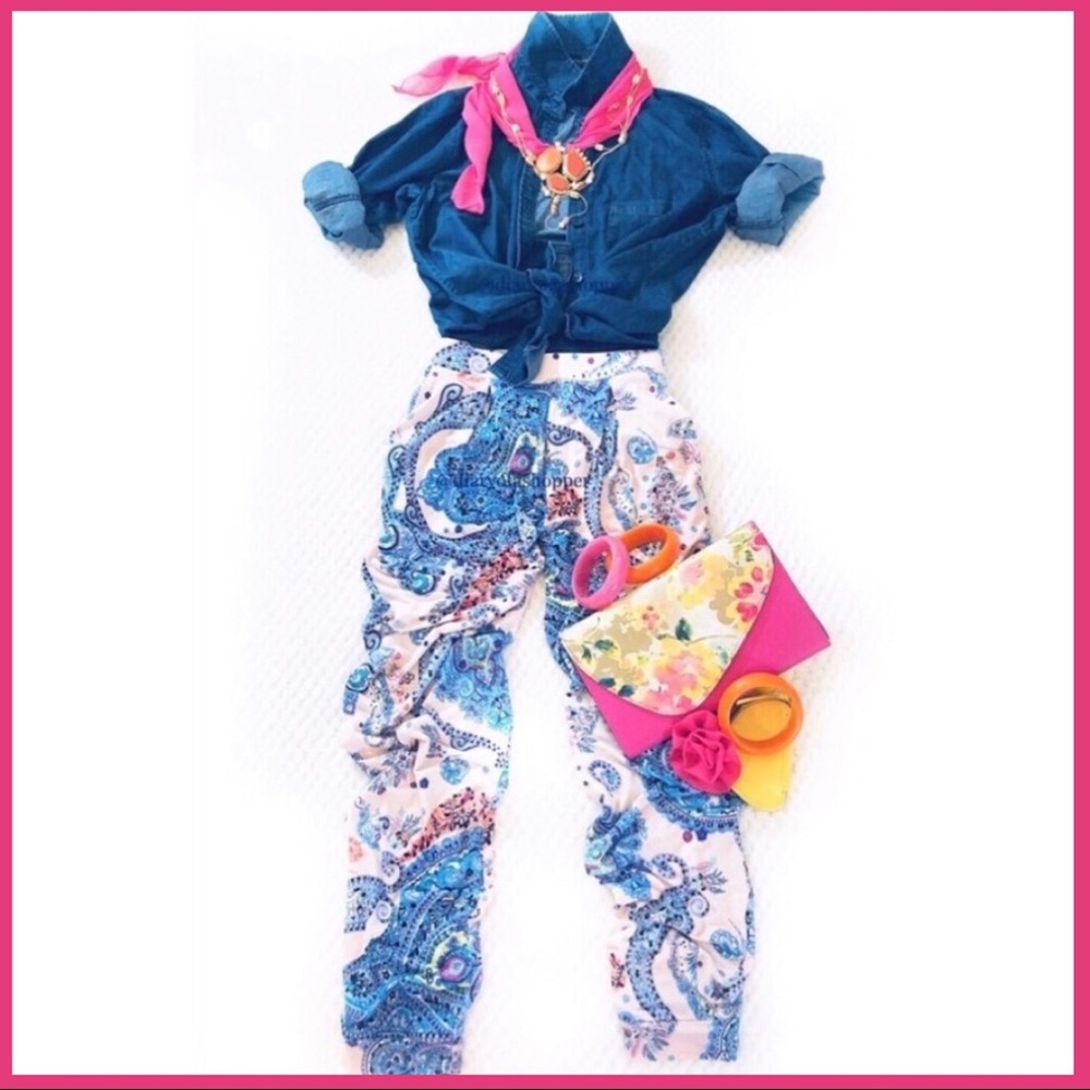 Joggers Pale Pink Paisley Pants | Express